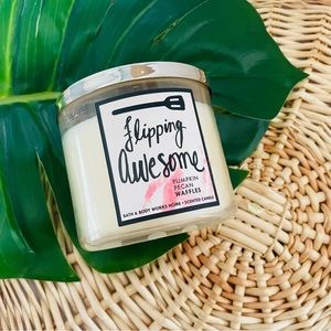 Bath & Body Works Home Flipping Awesome Pumpkin Pecan Waffles 3-wick Candle New